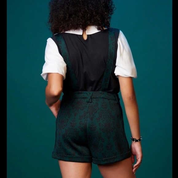 Her Universe Disney The Haunted Mansion Wallpaper Shortalls Cosplay Hot TopicNWT - Picture 2 of 14